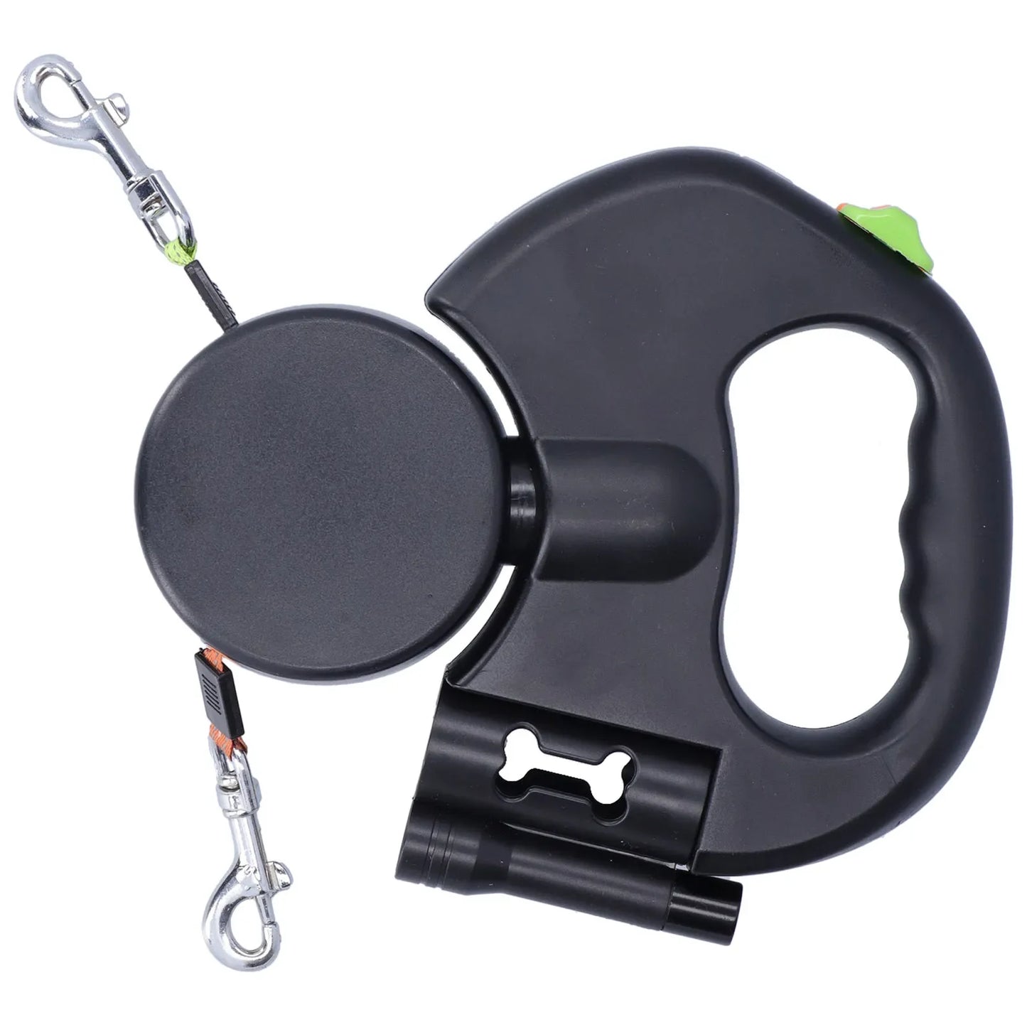 GlowLeash - Dubbelt indragbart reflexkoppel med LED-ljus
