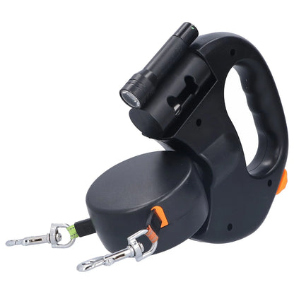 GlowLeash - Dubbelt indragbart reflexkoppel med LED-ljus
