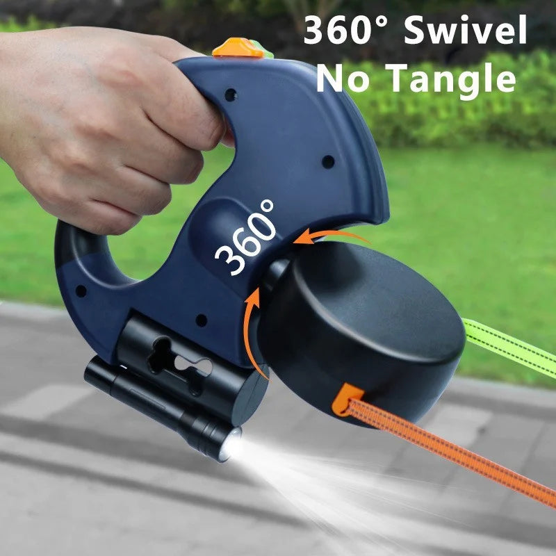 GlowLeash - Dubbelt indragbart reflexkoppel med LED-ljus
