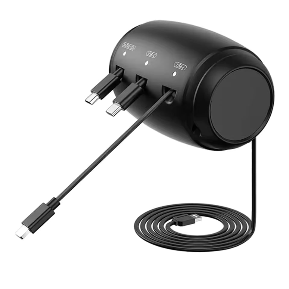 Passanger Power Hub - 3-i-1 indragbar laddstation för baksätet i bilen